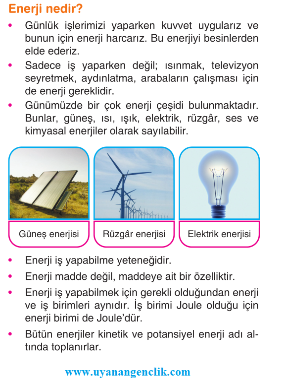 7 Sinif Fen Ve Teknoloji Enerji Nedir Konu Anlatimi Kuvvet Ve Enerji Uyanan Genclik