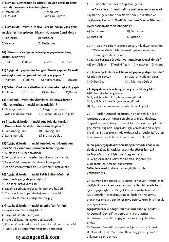 10 Sinif Tarih 1 Donem 1 Yazili Sorulari Ve Cevaplari 67 Hangisoru Com