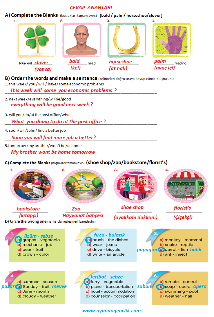 2017 - 7. Sınıf İngilizce - 2. Dönem 2. Yazılı Soruları Ve Cevapları 1
