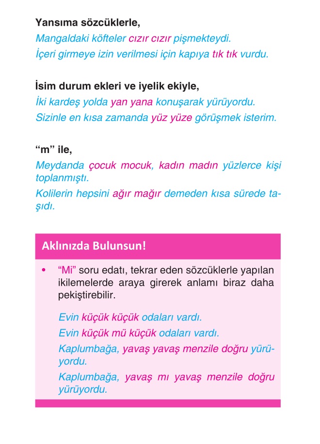6. Sınıf Türkçe - İkilemeler - Konu Anlatımı - Kelime Anlamı - Uyanan